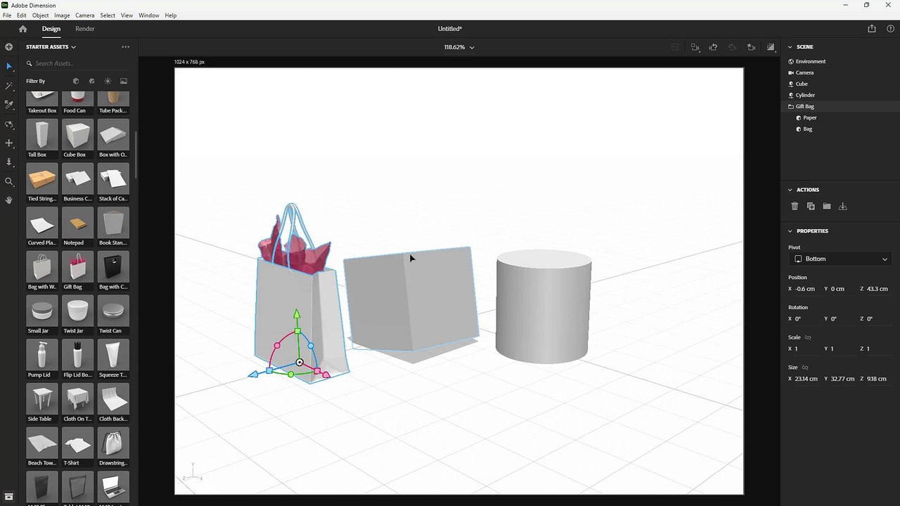Adobe Dimension Course Section 2 Adjusting 3D Models