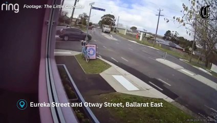 Car crash at the intersection of Eureka Street and Otway Street