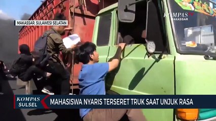 Mahasiswa Nyaris Terseret Truk Saat Unjuk Rasa