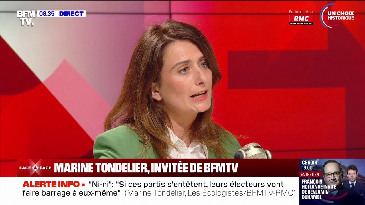 Marine Tondelier (EELV): "Si nous sommes en troisième position et que nous risquons de faire élire quelqu'un d'extrême droite, nous nous désisterons"