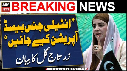 "Intelligence-based operations should be conducted," Zartaj Gul