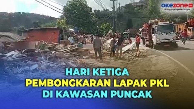 Pembongkaran Lapak PKL di Kawasan Puncak, Pedagang dan Satpol PP kembali Bentrok