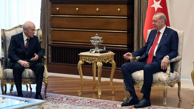 Erdoğan ve Bahçeli Beştepe'de bir araya geldi