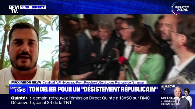 Désistement républicain: La gauche a toujours fait la démonstration de sa responsabilité , affirme Maxime Da Silva, candidat Nouveau Front Populaire