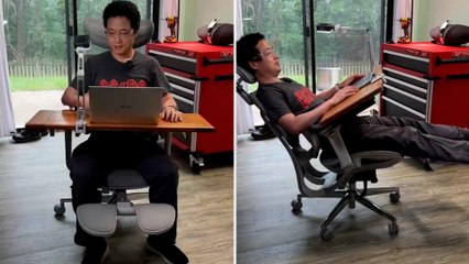 Revolutionary Office Setup: The Innovative Chair-Table Combo Boosting Productivity 🚀