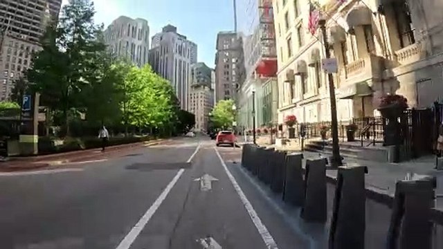 Bike Ride Seaport District Boston through Financial District and Downtown