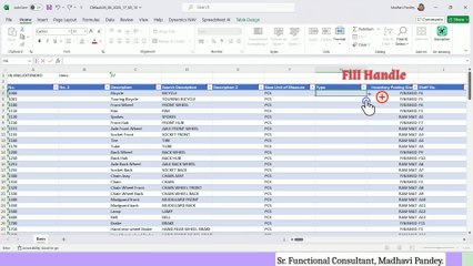 Fill Handle in Excel and Dynamics 365 Business Central