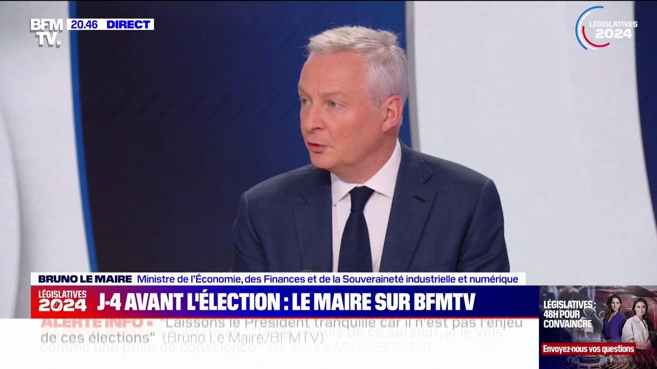 Programmes du NFP et du RN: "La vraie question, c'est de savoir si le 7 juillet, on revient sur de bons rails ou on part dans le décor", estime Bruno Le Maire, ministre de l’Économie