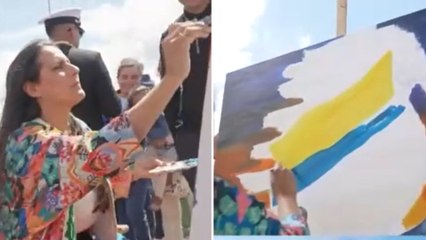Este es el regalo que una artista colombiana hizo a la tripulación del Buque escuela Gloria