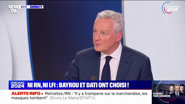 Bruno Le Maire: La meilleure façon de répondre à cette montée du Rassemblement national, ce n'est pas de créer des digues, c'est d'écouter les Français