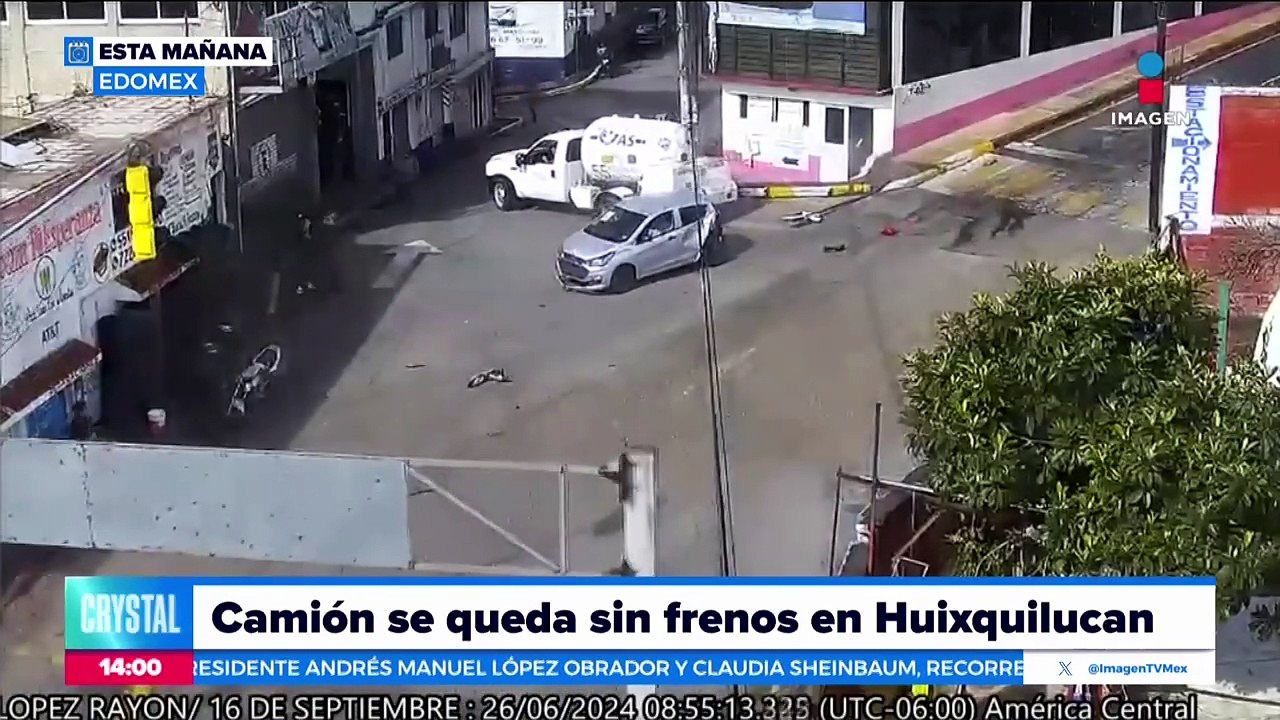 VIDEO: Camión se queda sin frenos en Huixquilucan