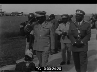 President Mobutu Congratulating Female Paratroopers   (1967)