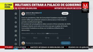 Expresidente de Bolivia, Carlos Mesa, repudia intento de golpe de Estado