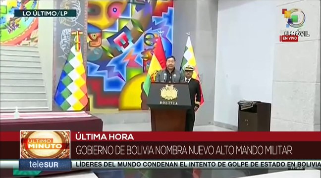 ¡Haremos respetar la democracia! Pdte. Arce nombra un nuevo Alto Mando Militar