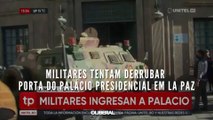 Militares tentam derrubar porta do palácio presidencial em La Paz