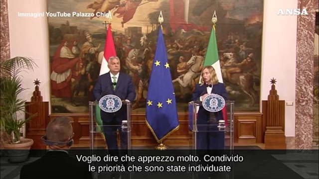 Meloni: Condivido le priorita' della presidenza ungherese, bene la denatalita'