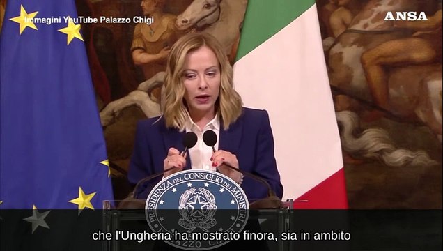 Meloni: Con Orban posizioni non sempre coincidenti su Kiev