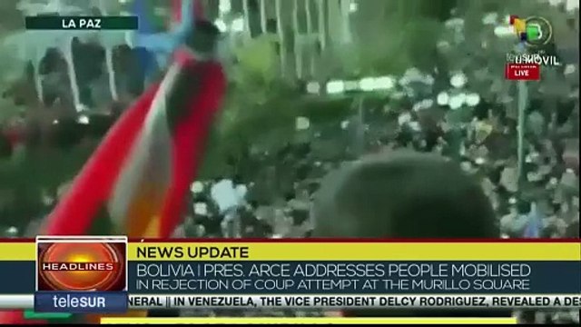 News Update: Coup attempt failed, President Arce addresses suporters on Murillo Square