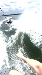 Man Flies Off and Falls Into Water While Tubing