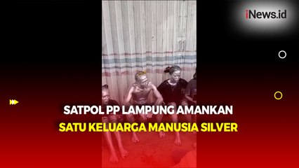 Terjaring Razia, Satu Keluarga Manusia Silver di Bandar Lampung Diamankan Satpol PP