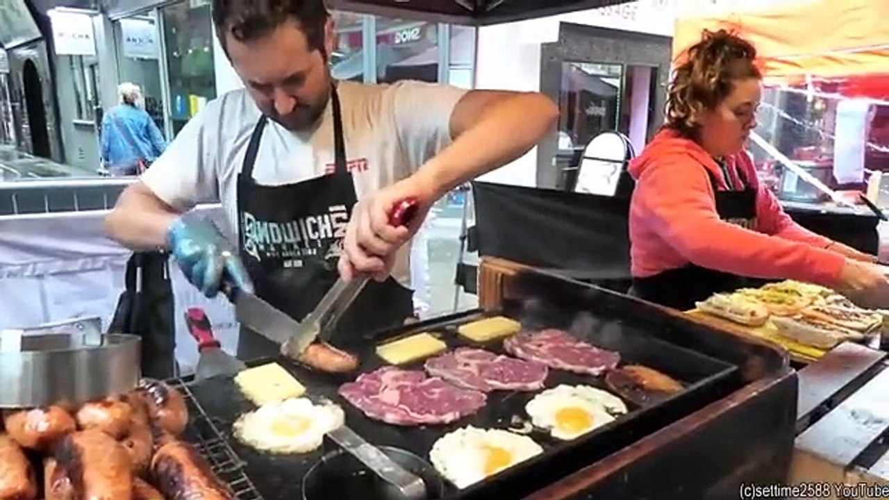 Beef and Sausages from Argentina, Huge Sandwiches. London Street Food