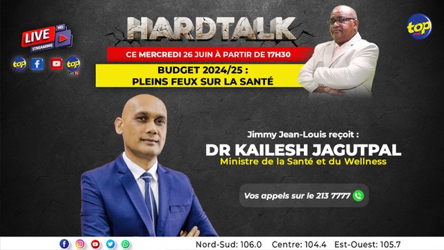 Hardtalk : Jimmy Jean-Louis accueille le Dr Kailesh Jagutpal.