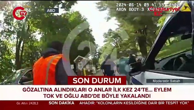 Eylem Tok ve Timur Cihantimur'un ABD polisi tarafından gözaltına alındıkları anın görüntüleri ortaya çıktı.
