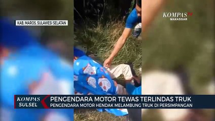 Pengendara Motor Tewas Terlindas Truk di jalan Poros Maros antar kecamatan