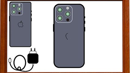 How to draw an Iphone with charger Step by step easy tutorial