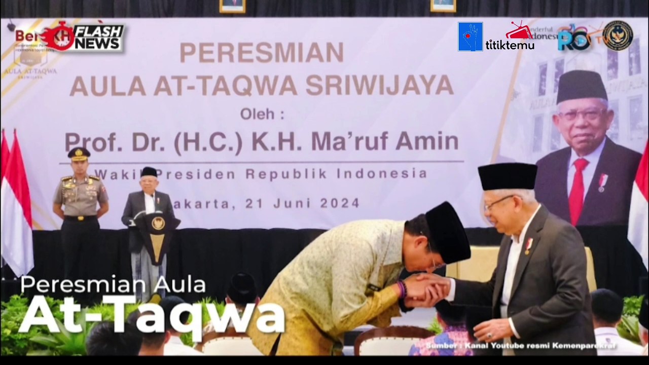 Sandiaga Uno Dampingi Wapres Resmikan Aula At-Taqwa Sriwijaya