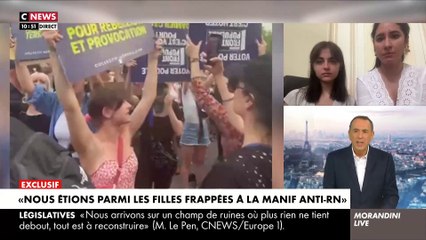 Скачать видео: EXCLUSIF - Deux des filles de Nemesis attaquées et frappées hier lors de la manif anti RN à République témoignent dans 