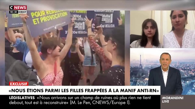 EXCLUSIF - Deux des filles de Nemesis attaquées et frappées hier lors de la manif anti RN à République témoignent dans Morandini Live