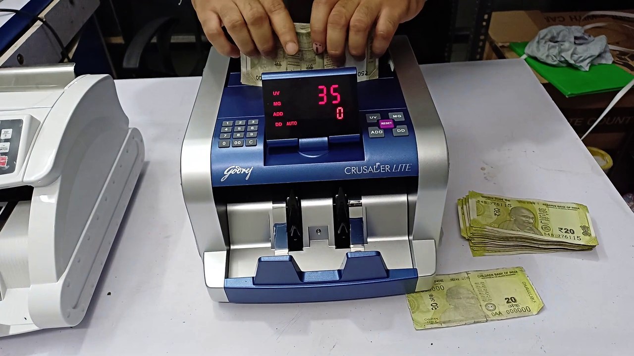 Godrej Crusader Lite Cash Counting Machine With Fake Note Detector Complete Demonstration
