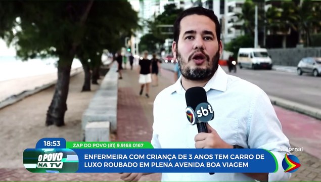 Assaltantes roubam carro de enfermeira na Avenida Boa Viagem; veja imagens