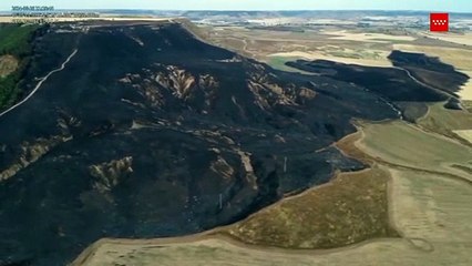 Así ha quedado el Cerro del Viso tras el incendio supuestamente causado por una cosechadora 