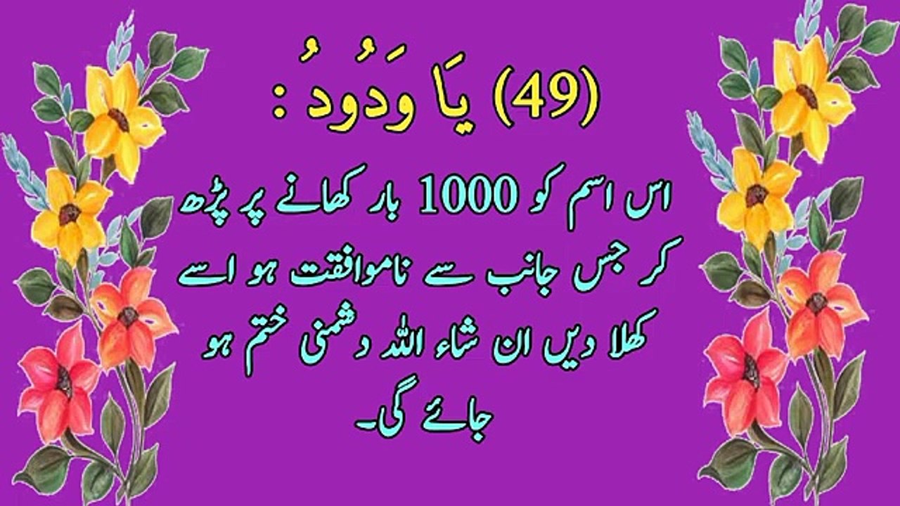 Asma ul Husna k fazail aur barkatain || Islam and History