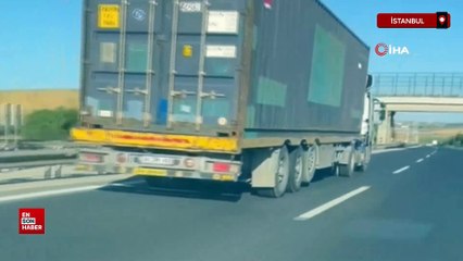 Silivri'de kamyonetten kopan lastik kilometrelerce ilerledi