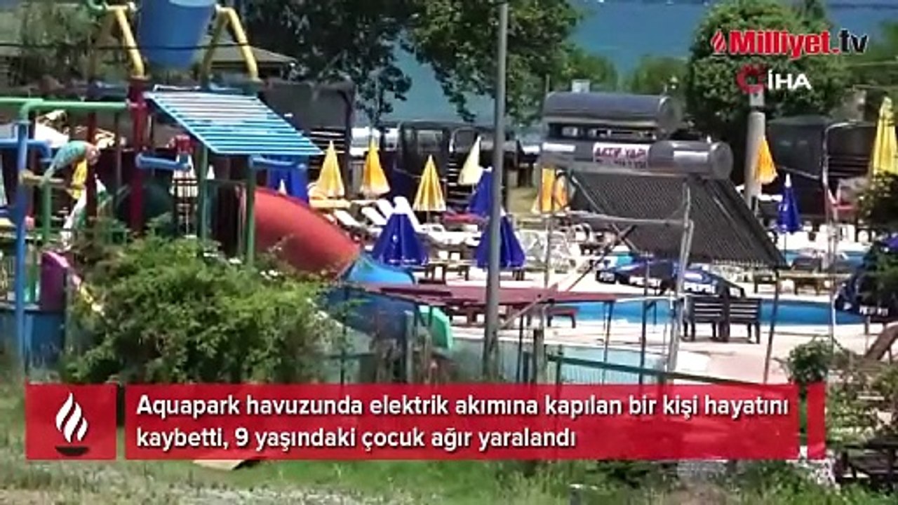 Aquapark havuzunda elektrik faciası