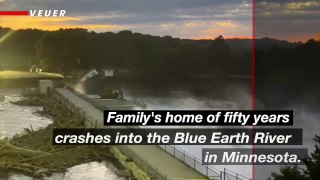 Family’s House of Fifty Years Topples Into Minnesota River