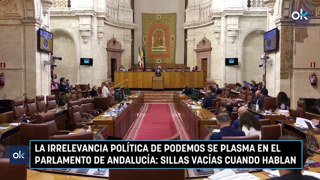 La irrelevancia política de Podemos se plasma en el Parlamento de Andalucía: sillas vacías cuando hablan