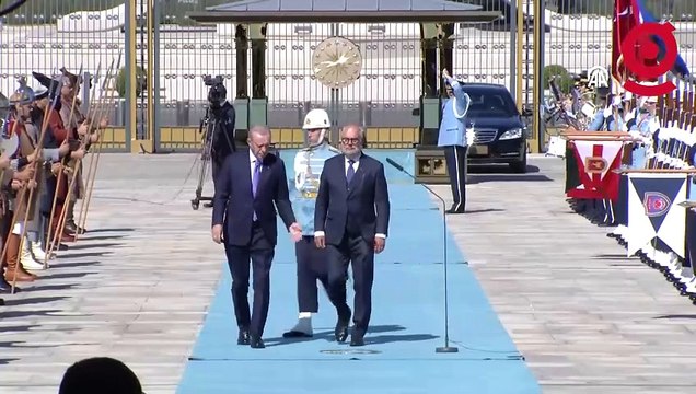 Cumhurbaşkanı Erdoğan, Estonya Cumhurbaşkanı Karis'i resmi törenle karşıladı