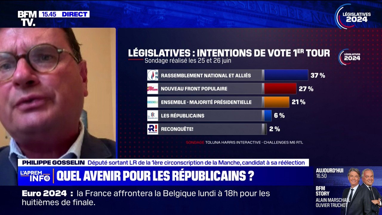 "La marque LR est un peu morte mais ça ne veut pas dire que les idées que nous représentons soient mortes" affirme Philippe Gosselin, député sortant LR