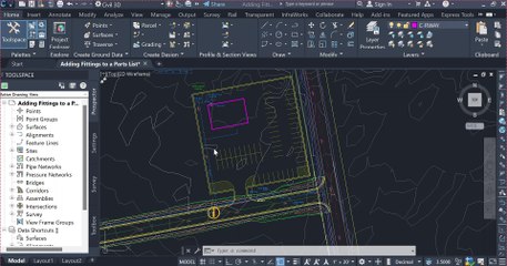 How to Adding fittings and appurtenances to a parts list in AutoCAD civil 3D