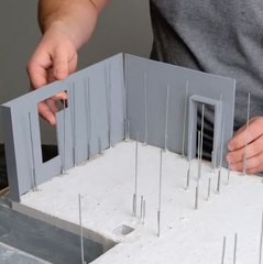 Building miniature model of a dream house with tiny bricks & cement!