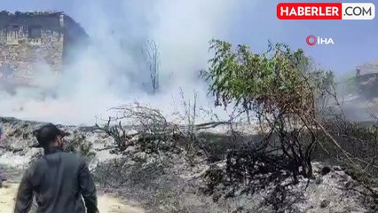 Sason'da çıkan yangın jandarma ve köylülerin yardımıyla söndürüldü