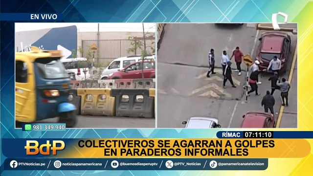 ¡No respetan a nadie!: Colectiveros se agarran a golpes en paraderos informales en El Rímac