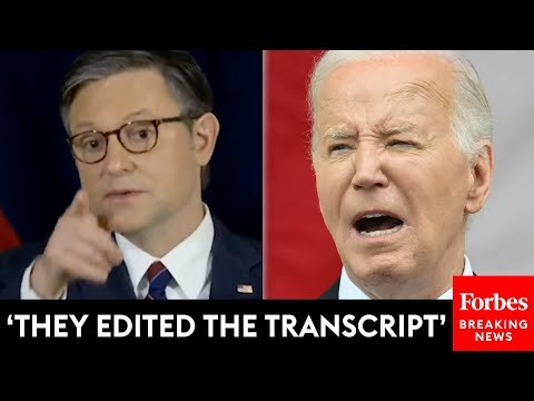 BREAKING: Speaker Johnson Says Judiciary Cmte Is Filling Suit Against DOJ To Get Biden-Hur Audio