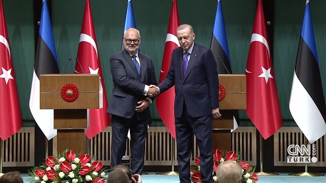 Estonya Cumhurbaşkanı Ankara'da: Cumhurbaşkanı Erdoğan ve Karis'ten ortak basın toplantısı