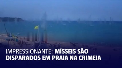 Mísseis são disparados em praia na Crimeia