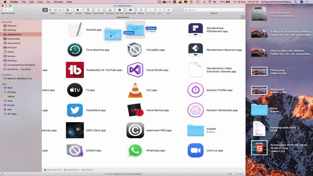 How to ADD the Utilities Folder to the Finder Sidebar On a Mac Computer - Basic Tutorial | New
